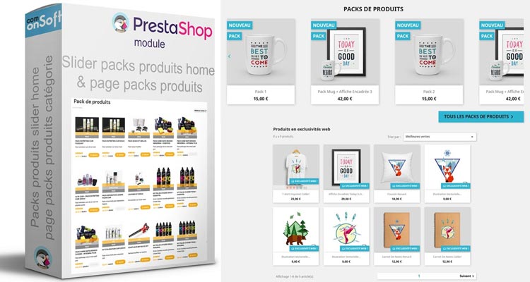 Nouveau module Prestashop packs produits slider et page