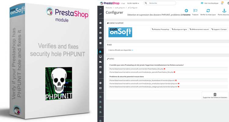 Module Prestashop gratuit pour corriger la faille phpunit et XsamXadoo Bot 